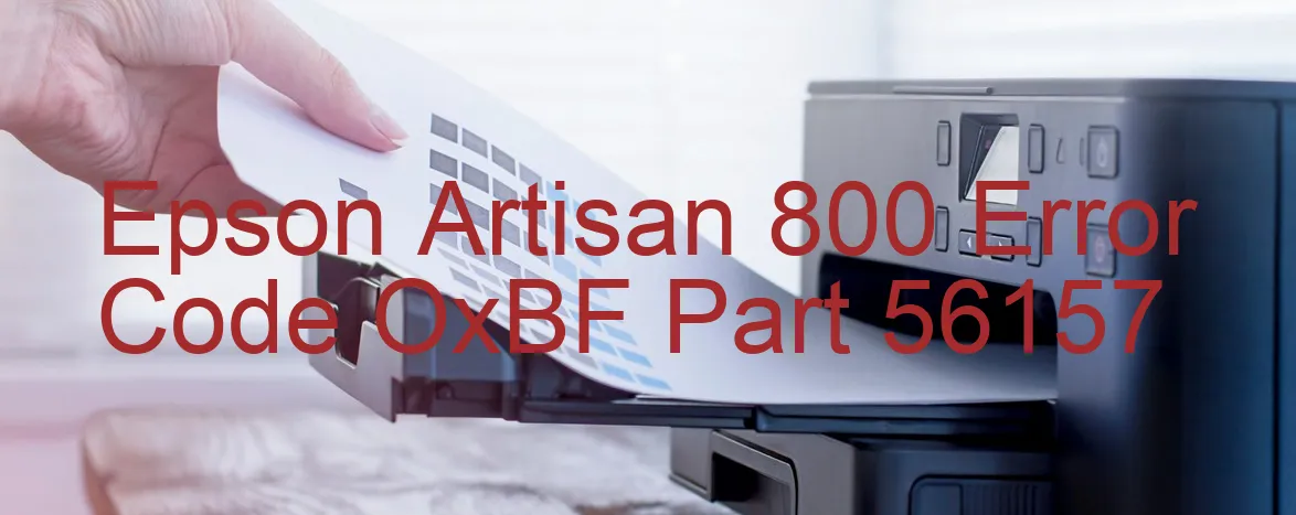 Epson Artisan 800 Código de error OxBF