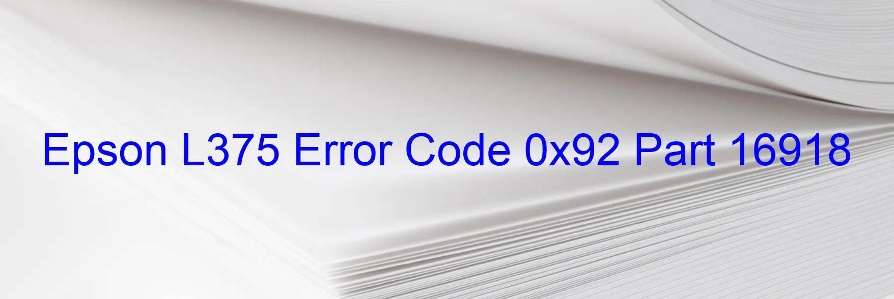 Epson L375 Código de error 0x92