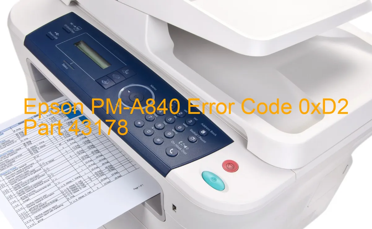 Epson PM-A840 Código de error 0xD2