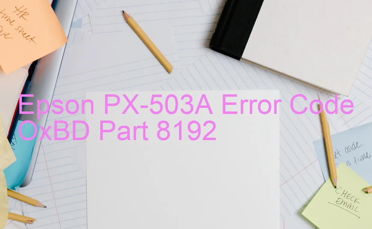 Epson PX-503A Código de error OxBD