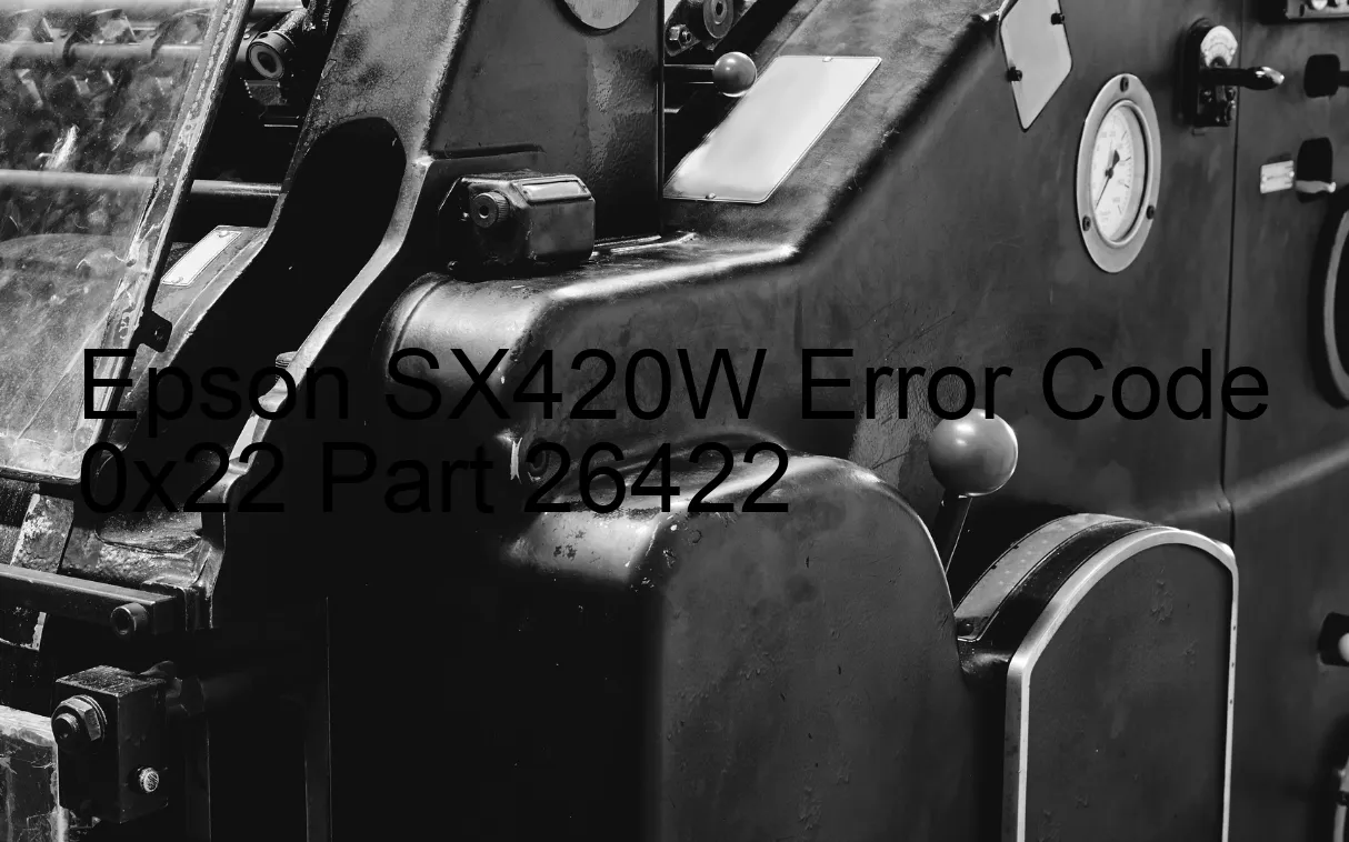 Epson SX420W Código de error 0x22