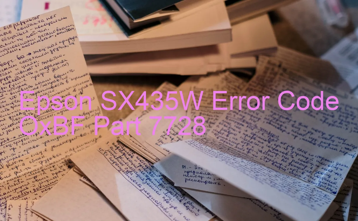 Epson SX435W Código de error OxBF