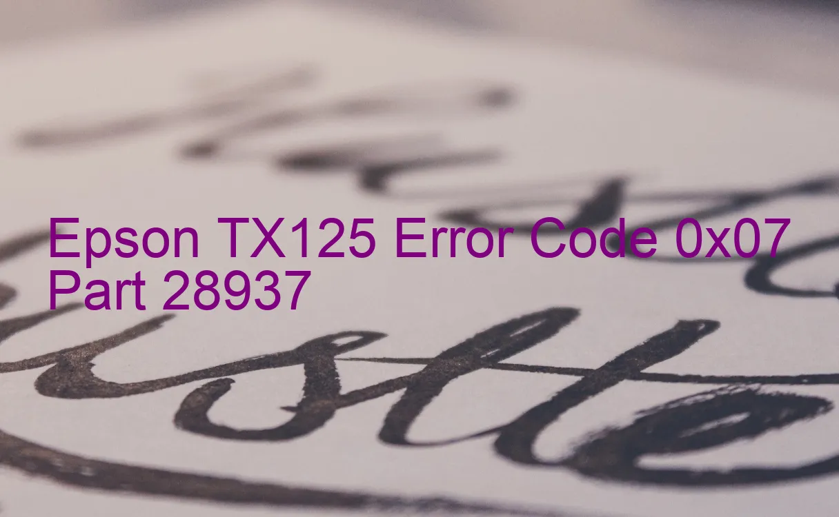 Epson TX125 Código de error 0x07