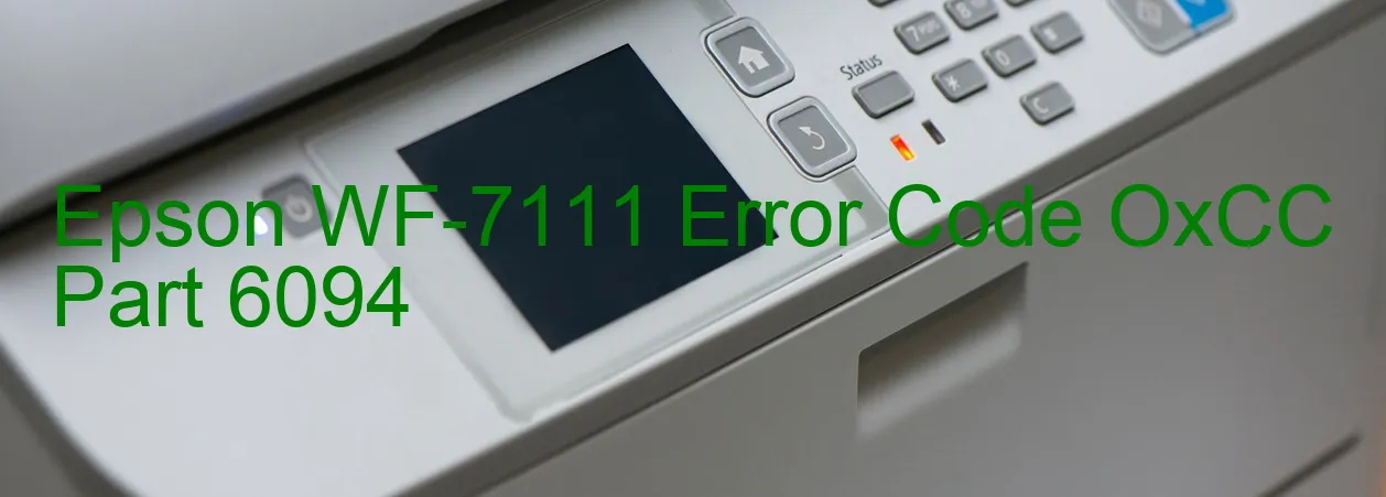 Epson WF-7111 Código de error OxCC