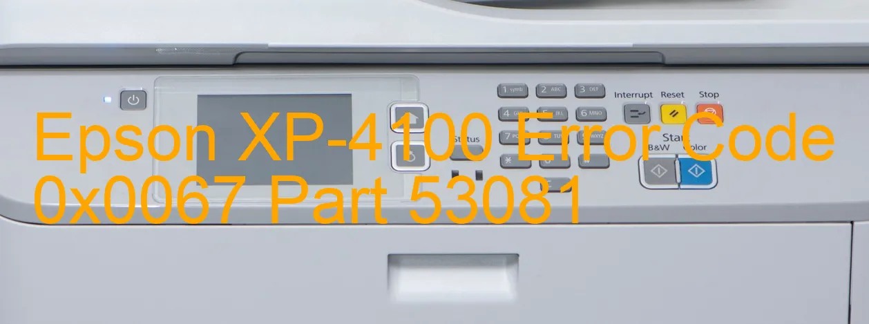 Epson XP-4100 Código de error 0x0067