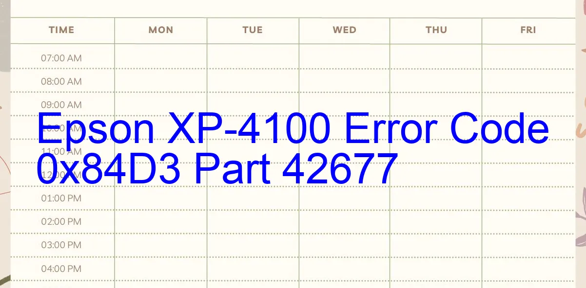 Epson XP-4100 Código de error 0x84D3