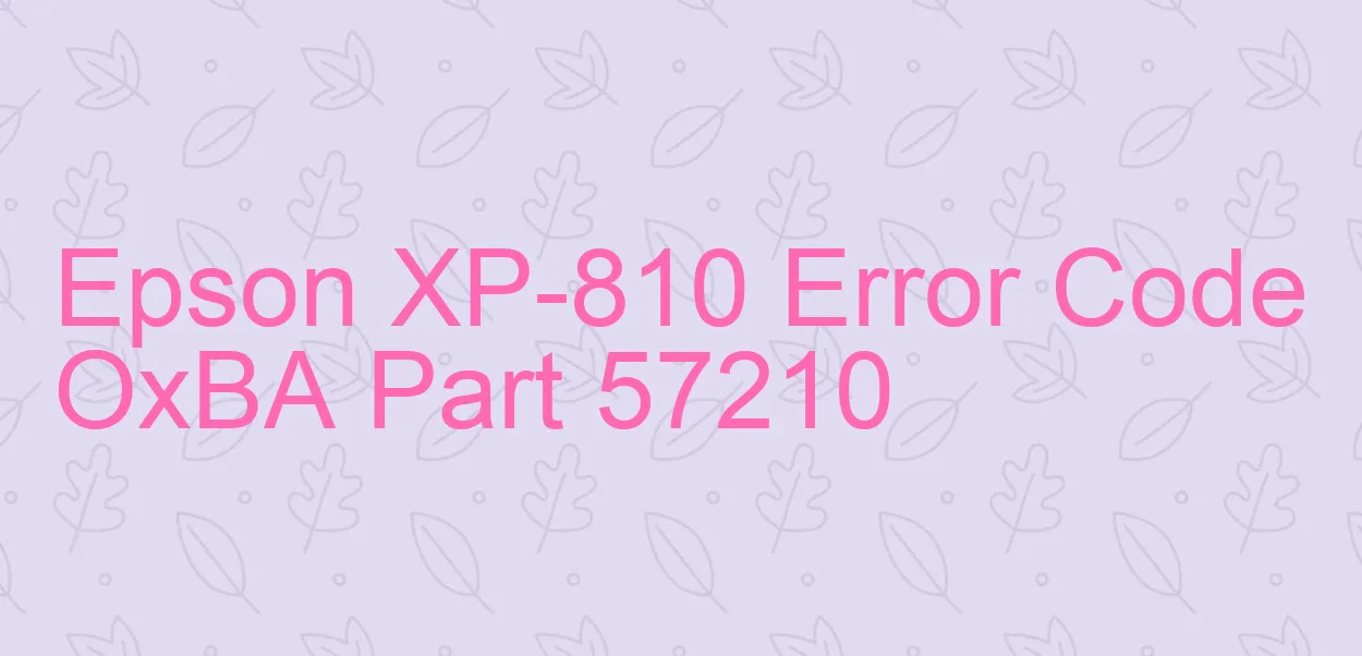 Epson XP-810 Código de error OxBA