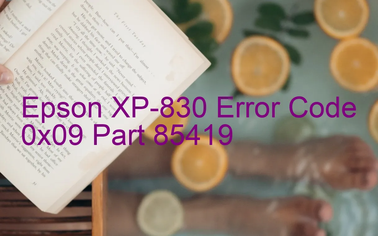 Epson XP-830 Código de error 0x09
