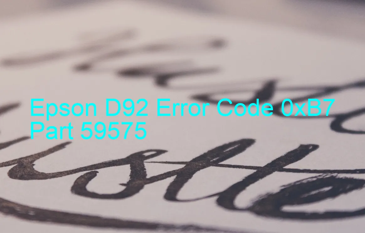 Epson D92 Código de error 0xB7