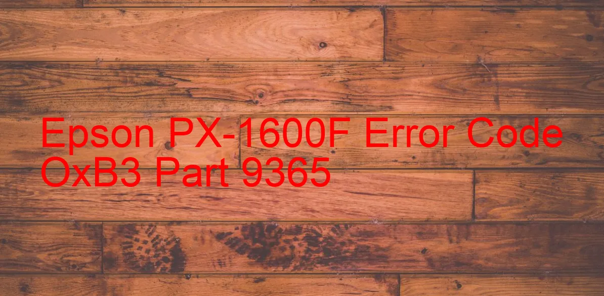 Epson PX-1600F Código de error OxB3