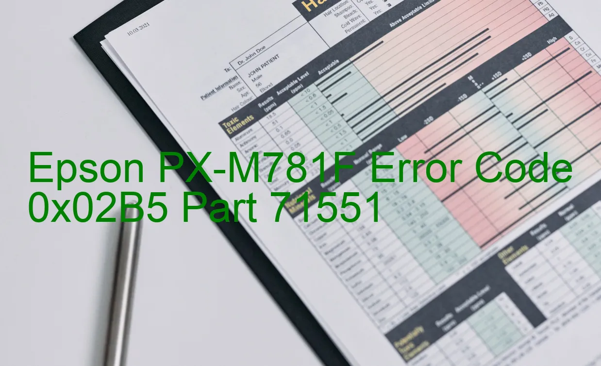 Epson PX-M781F Código de error 0x02B5