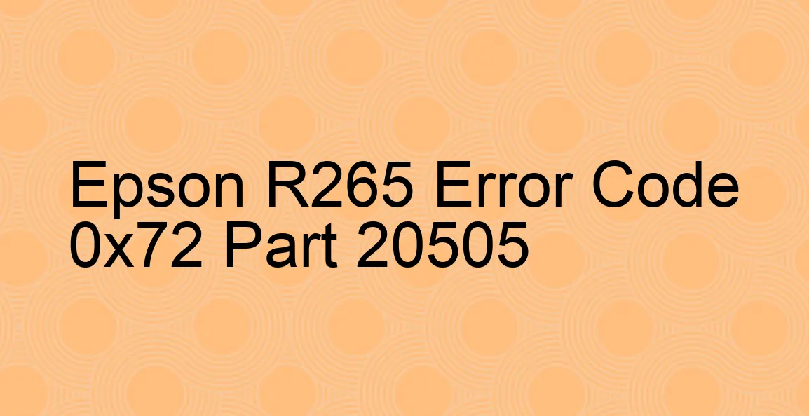 Epson R265 Código de error 0x72