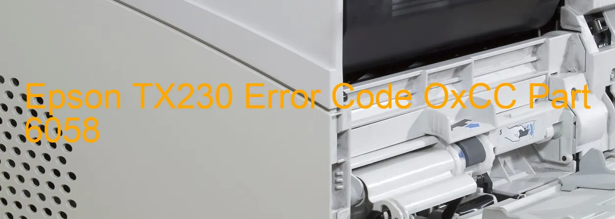 Epson TX230 Código de error OxCC