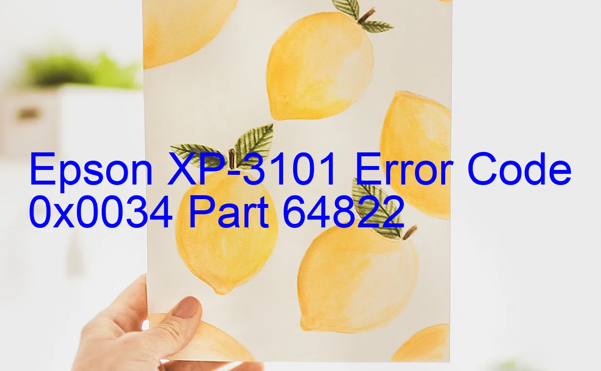 Epson XP-3101 Código de error 0x0034