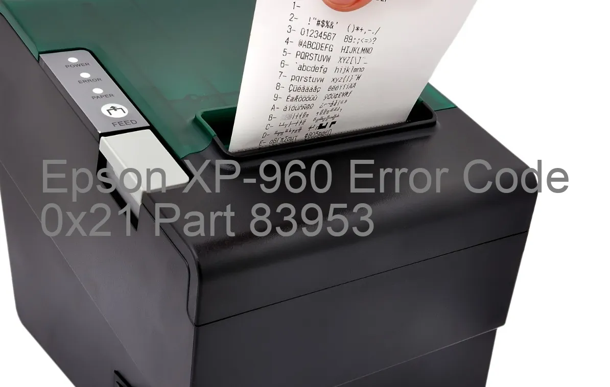 Epson XP-960 Código de error 0x21